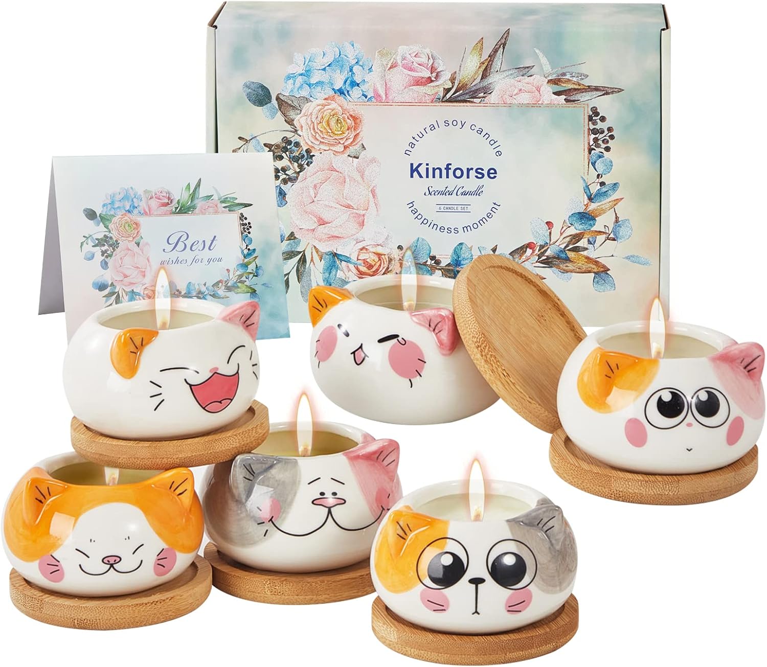 Detalle de Kinforse Citronella Candles – Elegant Owl Design, 6-Pack for Outdoor & Indoor Use