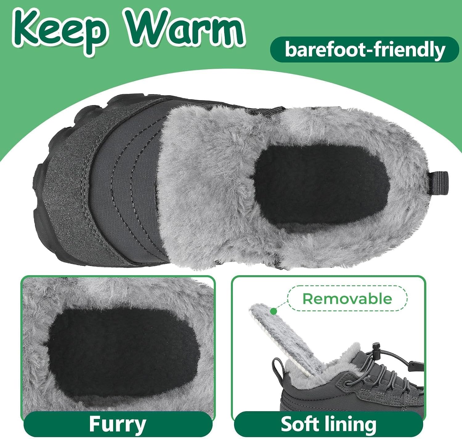Thumbnail 2 de Bambini Barefoot Scarpe Invernali Doposci GR.26-36