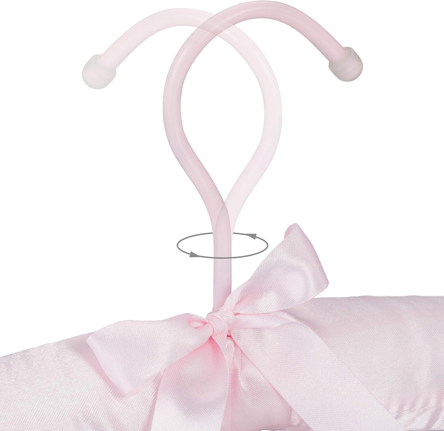 Detalle 2 de Relaxdays Satin – różowe wieszaki satynowe, 10 szt., z miękkim wyściełaniem