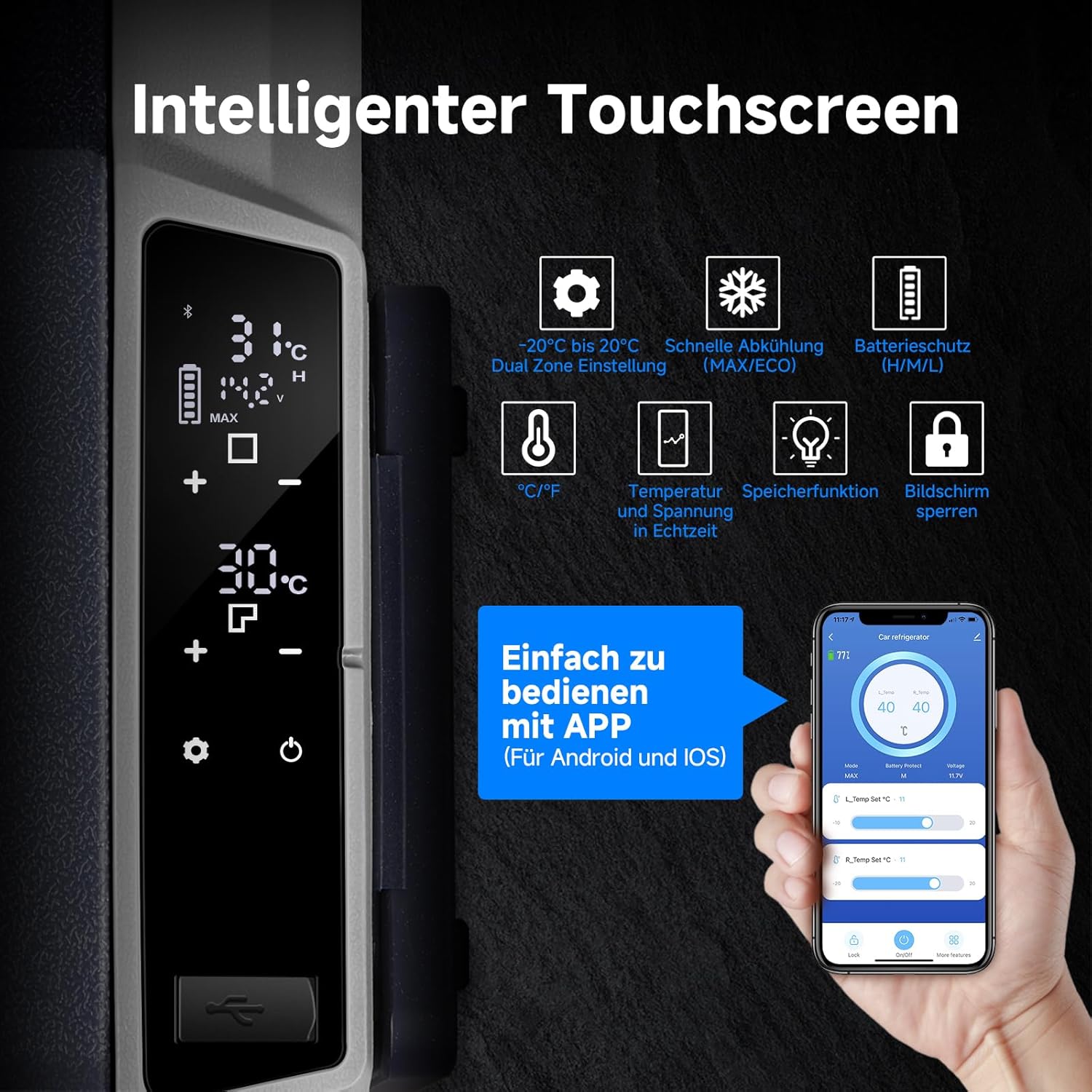 Thumbnail 2 de AAOBOSI Kompressor Kühlbox 36 L