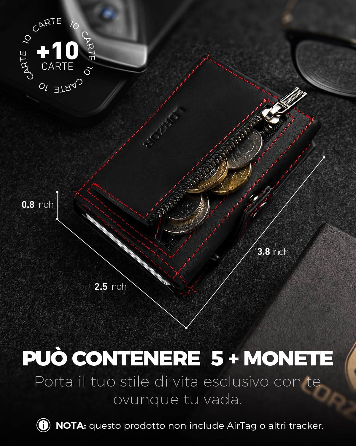 Thumbnail 5 de LORZOR Portafoglio Airtag Slim 9,6x6,5x2 cm