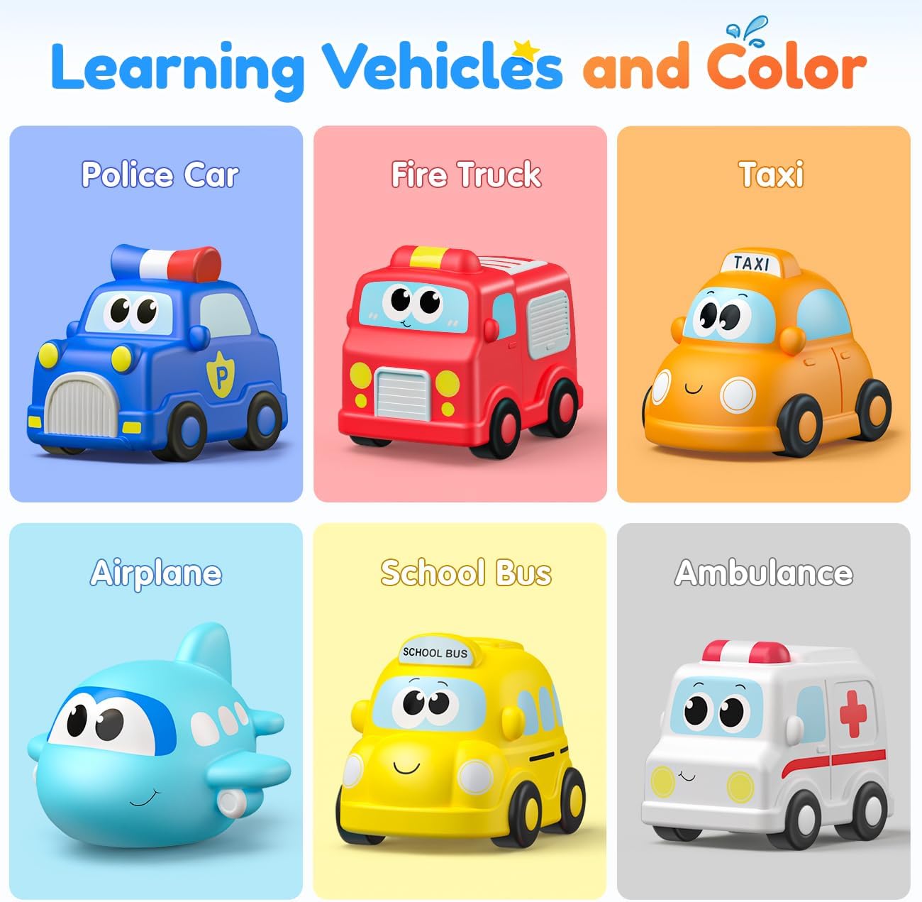 Thumbnail 3 de 6 Packs Car Light Up Bath Toys for 1–3 Year Olds