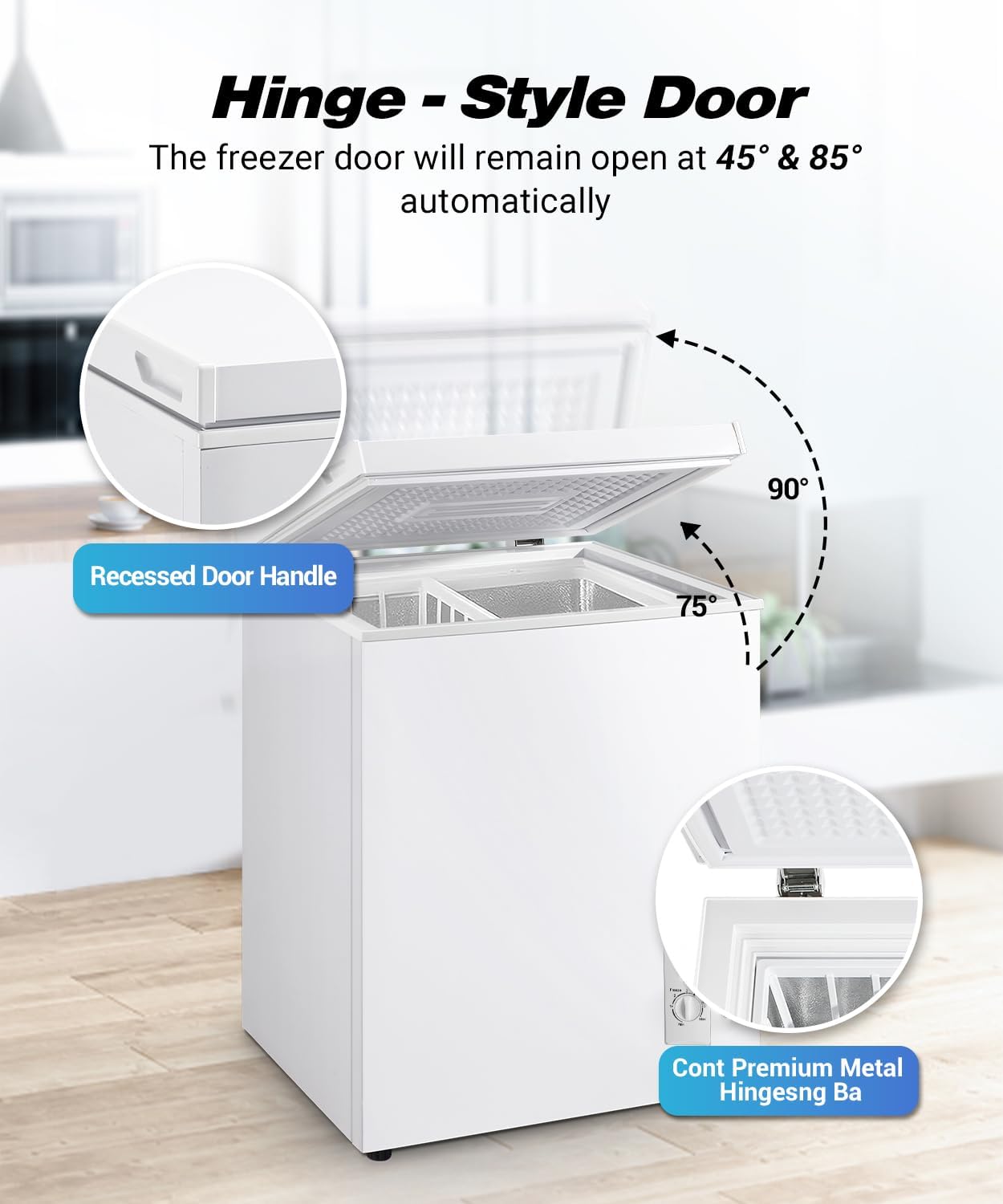 Detalle de OOTDAY BD-200-WHITE-0626 7.0 cu. ft. Chest Freezer with 7-Level Thermostat