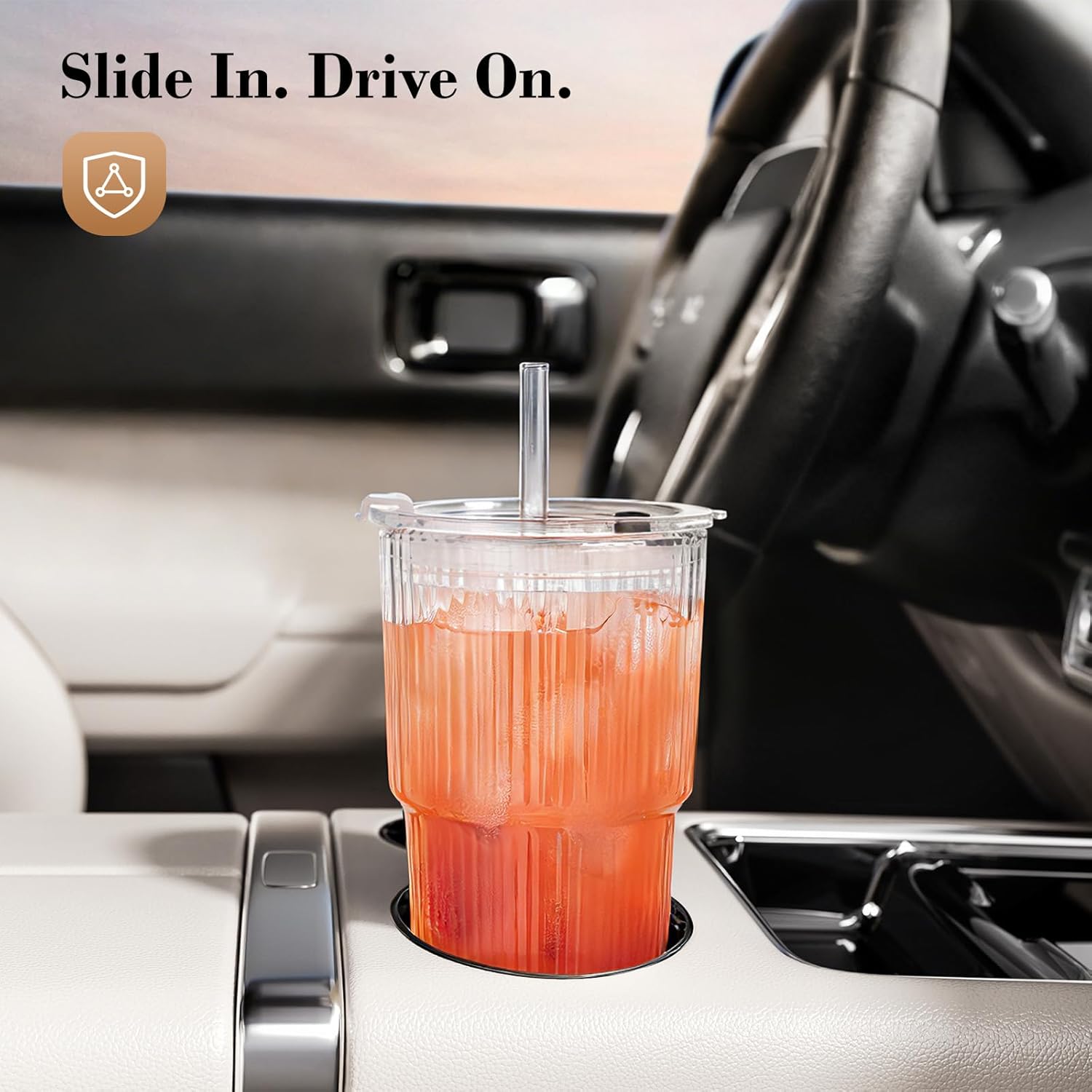Thumbnail 2 de GOSCHE 20oz Glass Tumblers with Straws and Lids — Leak-Proof, 4-Pack