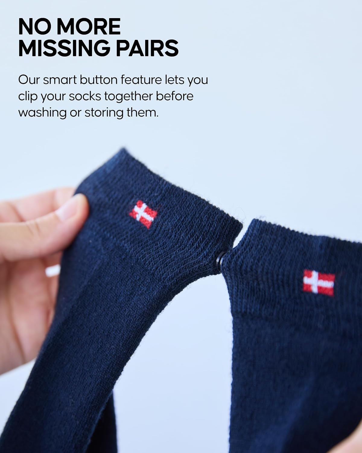 Thumbnail 4 de DANISH ENDURANCE Merino Wool Socks for Men with Pairing Button, 3 or 5 Pack
