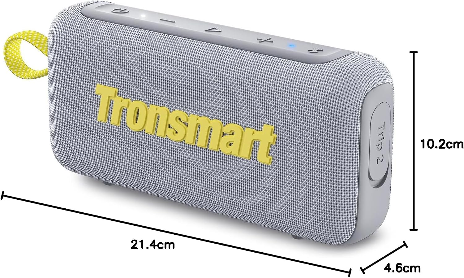 Detalle de Tronsmart Trip 2: altoparlante Bluetooth 5.3 IPX7, suono potente e autonomia da campeggio