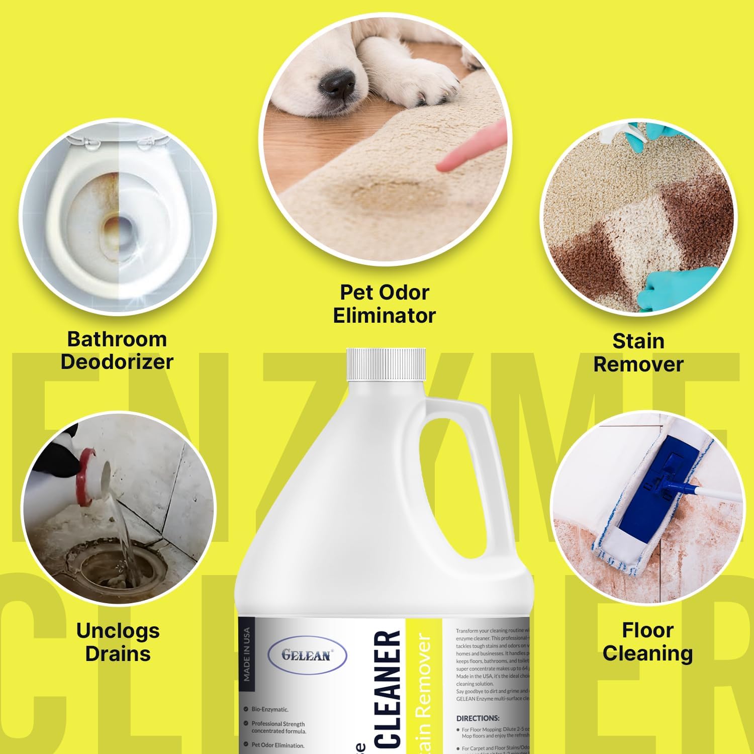 Thumbnail 2 de GELEAN Enzyme Cleaner Probiotic Citrus Cleaner, Concentrated 64 oz.