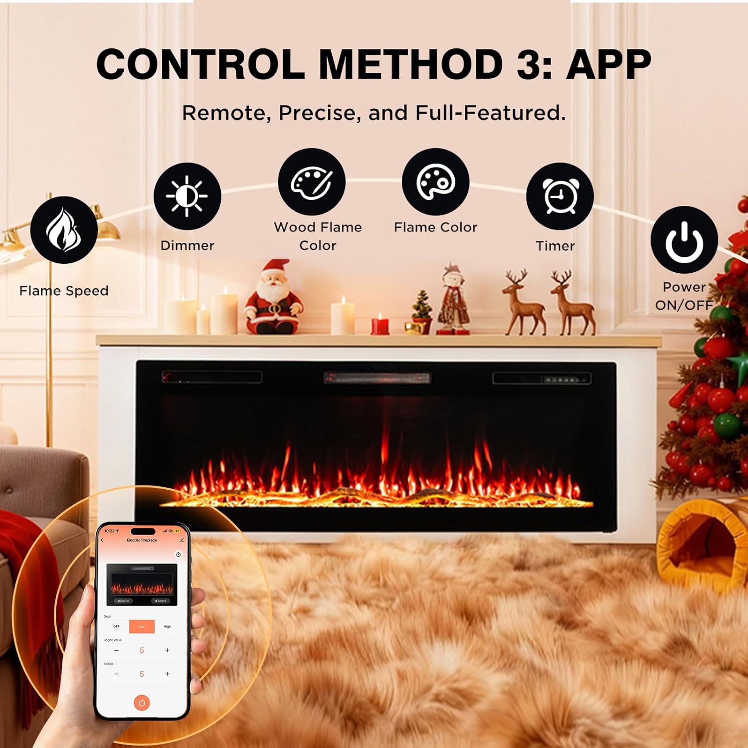Thumbnail 4 de HOMAVO 50" Cheminée électrique 🏠