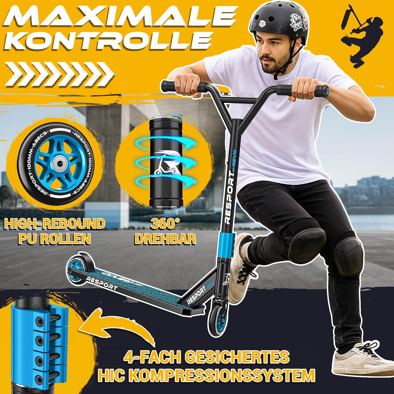 Detalle 2 de RE:SPORT REVO Stunt Scooter 100 mm PU Räder
