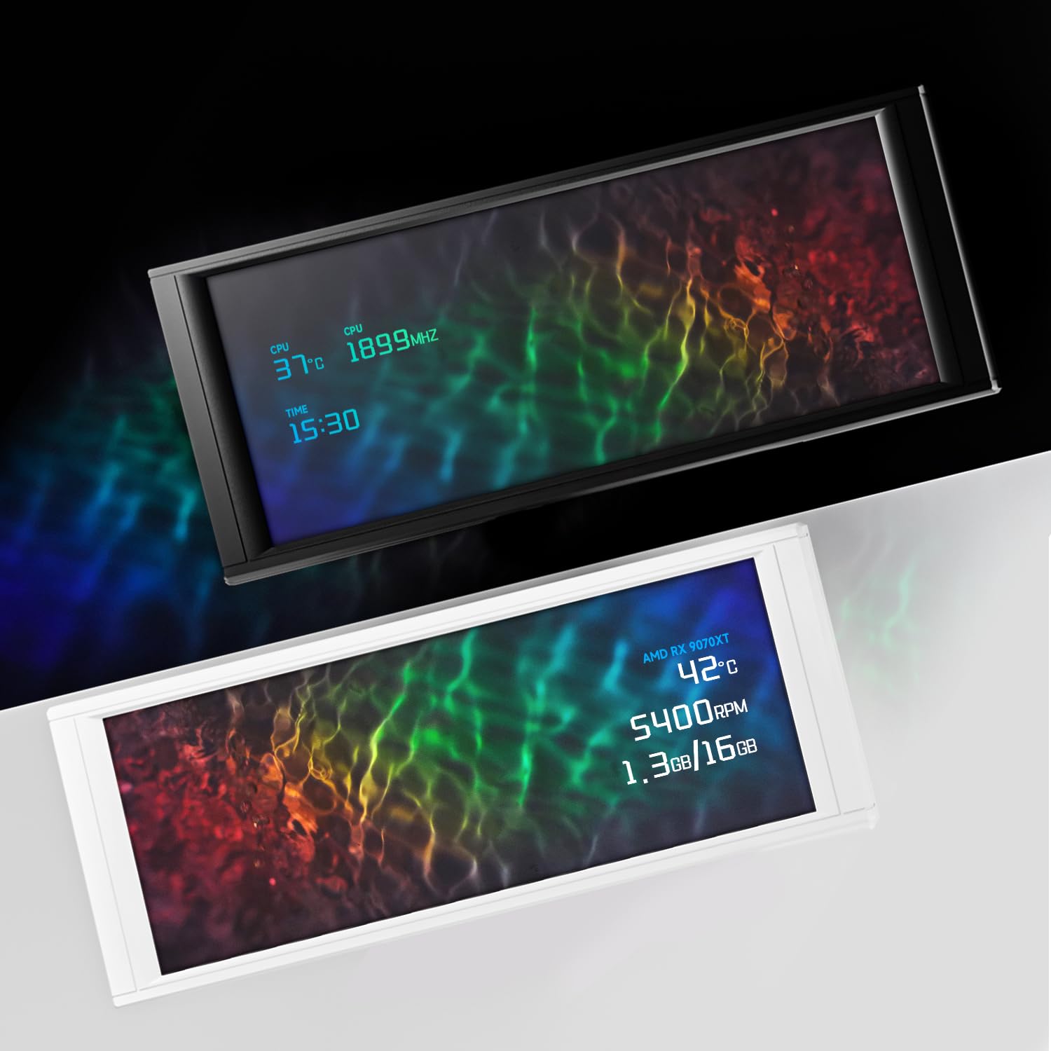 Detalle de Thermalright Trofeo Vision LCD Weiß 6,86-Zoll – Vollfarb-LCD Display für CPU-Wasserkühlung