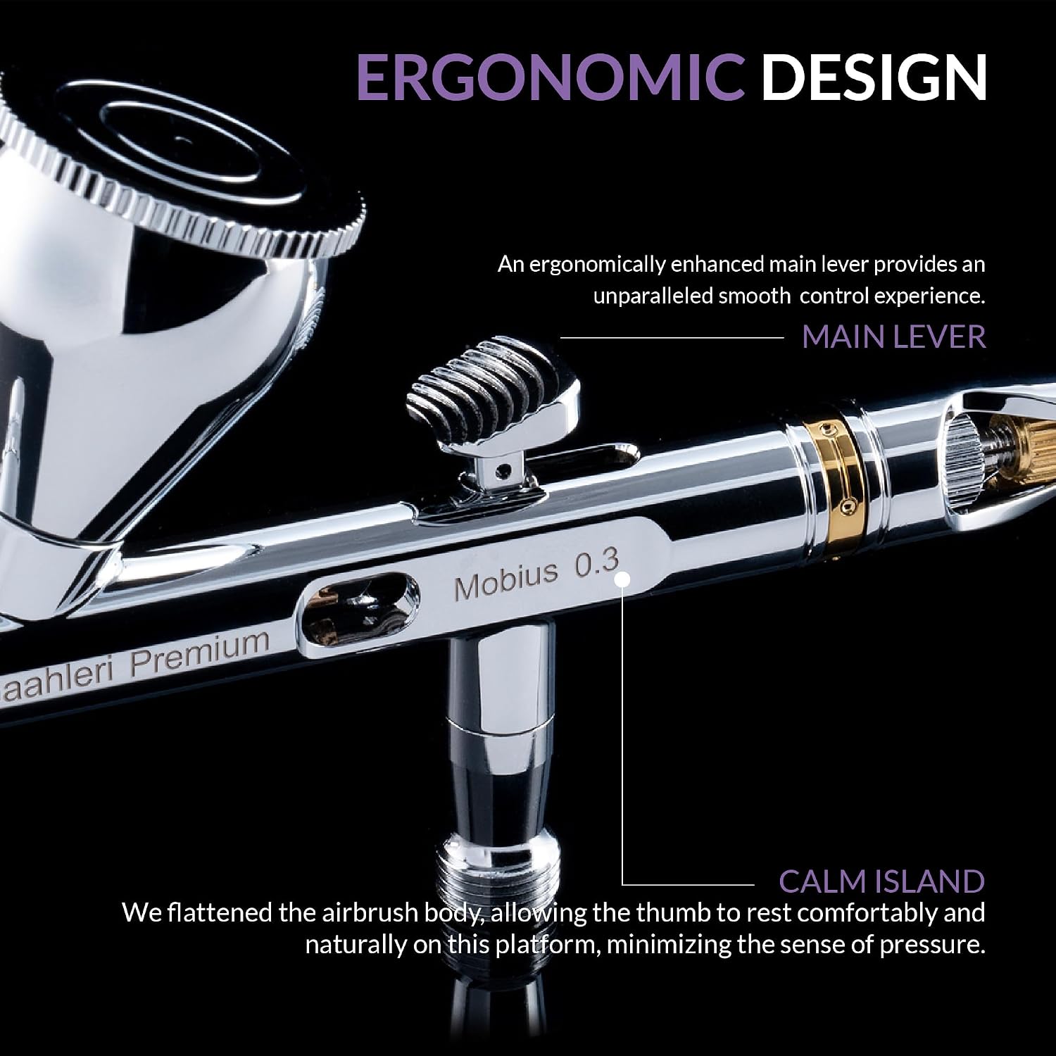 Detalle 2 de Gaahleri Airbrush Premium Series Mobius 0.3 mm