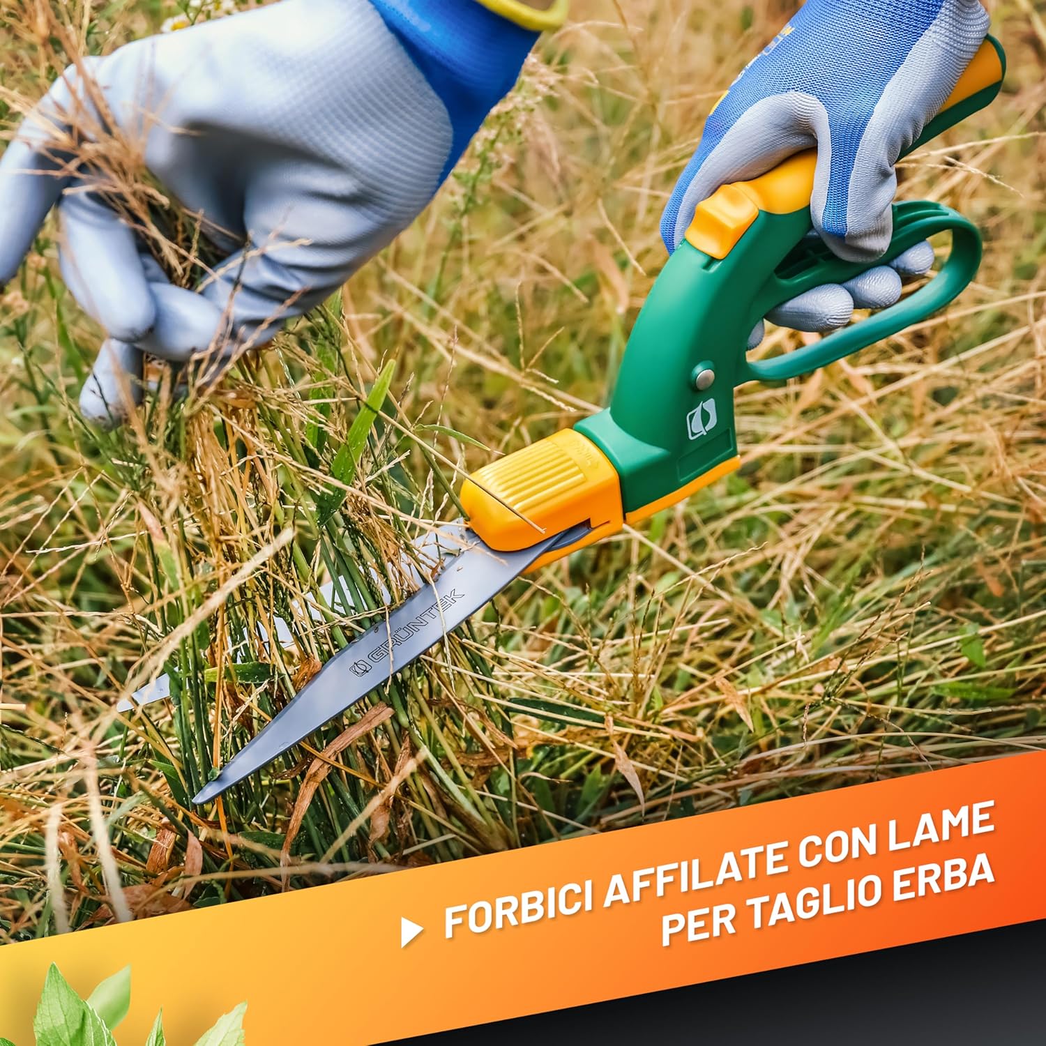 Thumbnail 4 de GRÜNTEK Cesoie da prato 38 cm – Forbici rotanti 360° con lame SK5 e impugnatura ergonomica