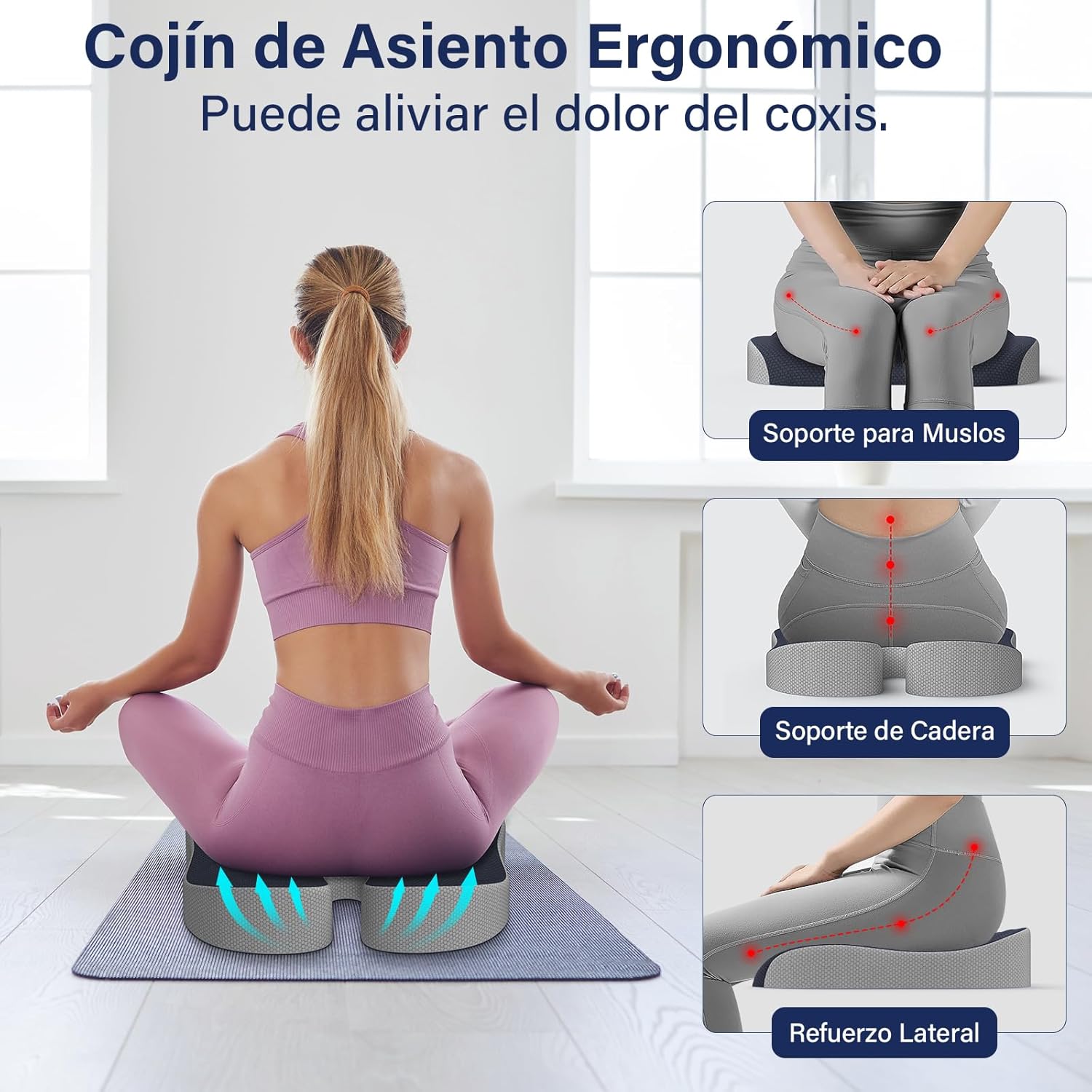 Detalle 2 de Juspota Cojin Silla Oficina cojín ortopédico 45x40