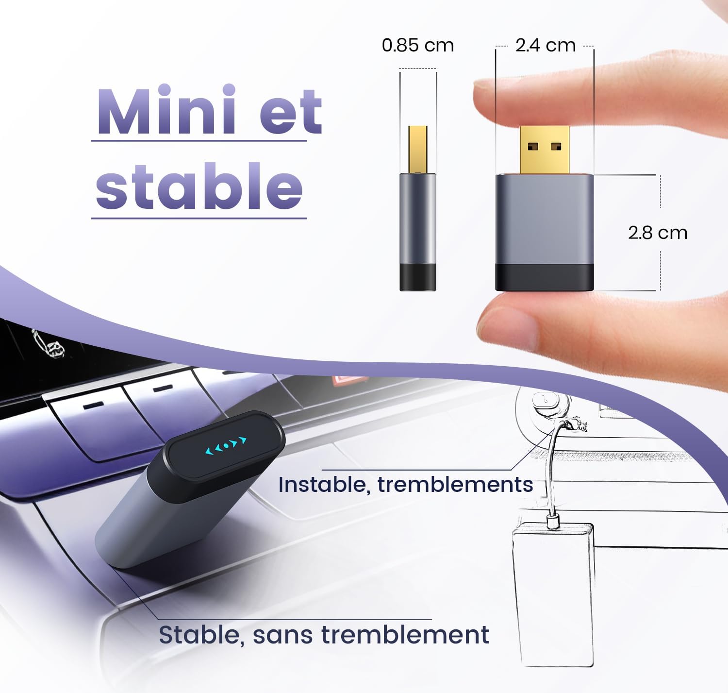 Thumbnail 1 de Mini Adaptateur CarPlay sans Fil pour Apple — Connexion rapide et stable, sans latence ni surchauffe