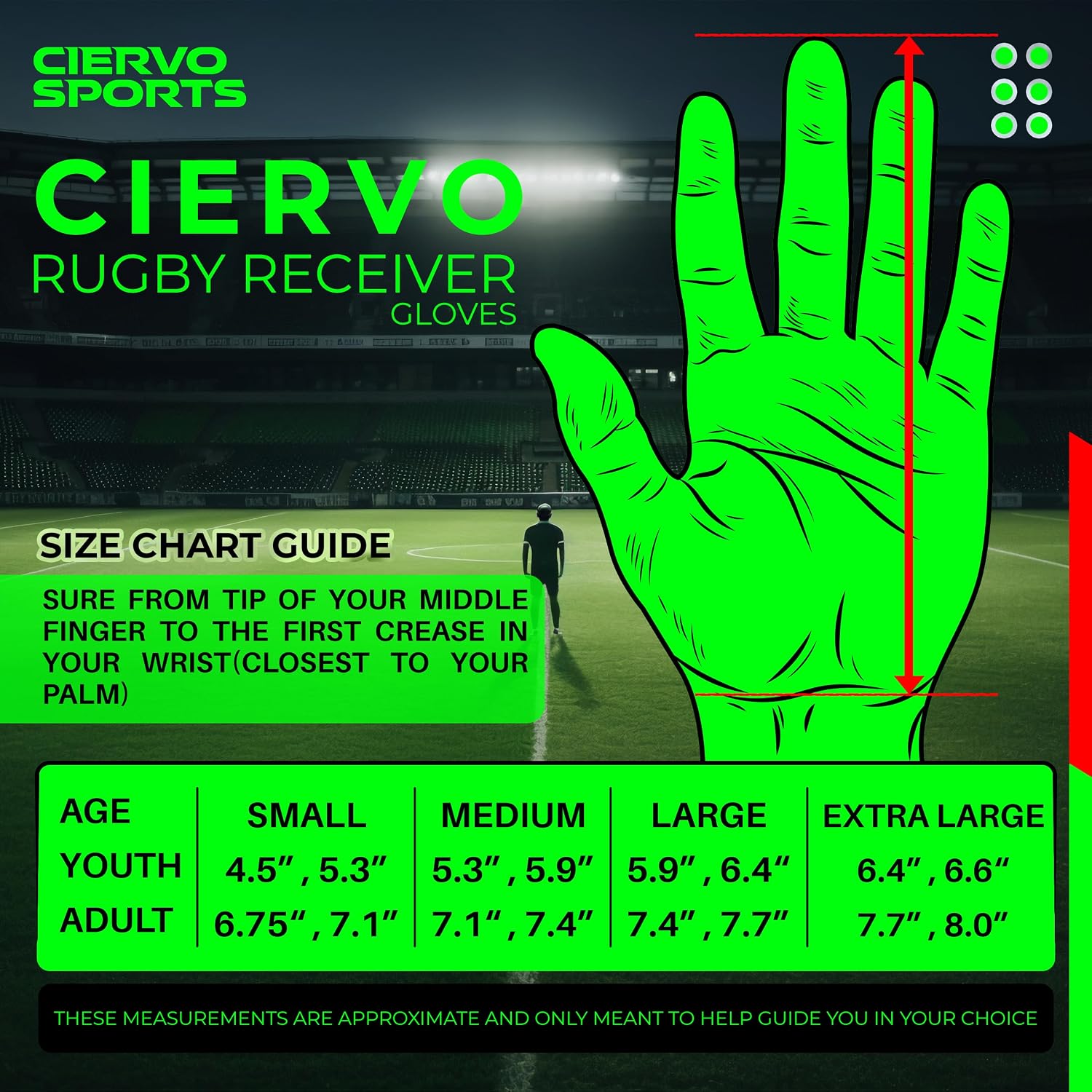 Thumbnail 6 de CIERVO SPORTS Youth Football Gloves, Silicone Palm