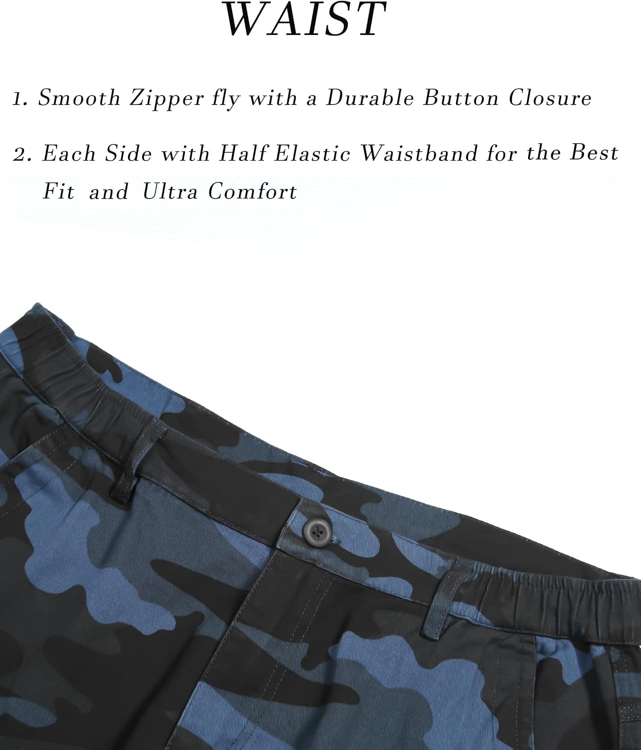 Detalle de APTRO Men's Cargo Shorts, Relaxed-Fit Cotton Twill with Multiple Pockets