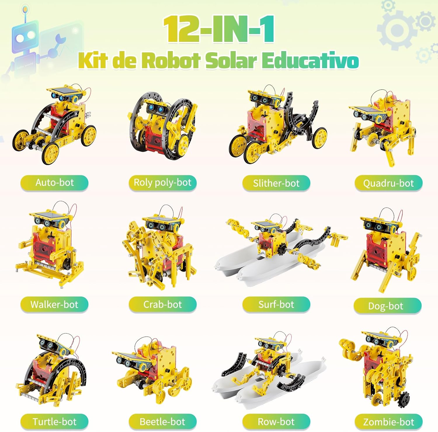 Detalle de Hot Bee Solar Roboter Kinder – Solarbetriebenes Ingenieurs-Abenteuer für 8–12 Jahre