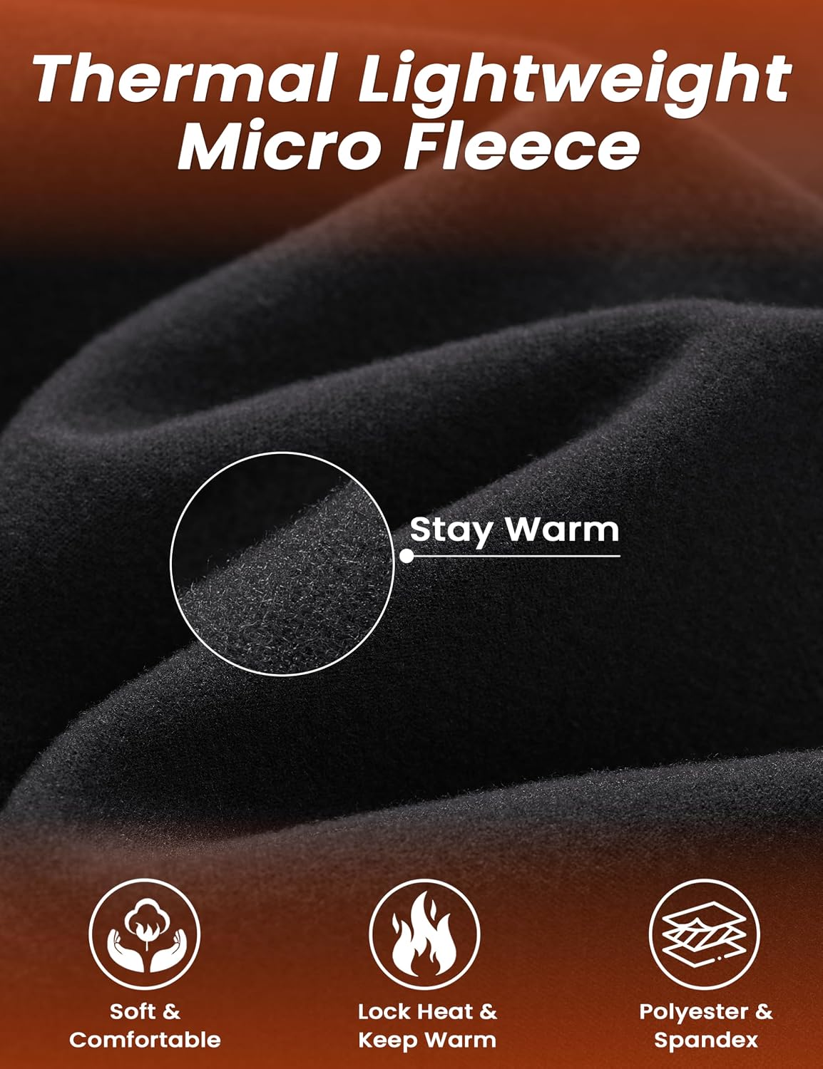 Detalle de TACVASEN Men's Thermal Turtleneck Shirt, Fleece-Lined Long-Sleeve Base Layer