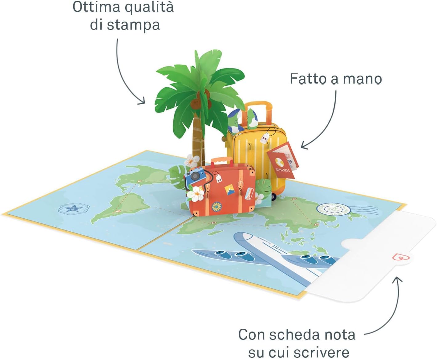 Thumbnail 1 de papercrush® Biglietto pop-up Buon Viaggio – biglietto 3D per auguri compleanno e regalo viaggio