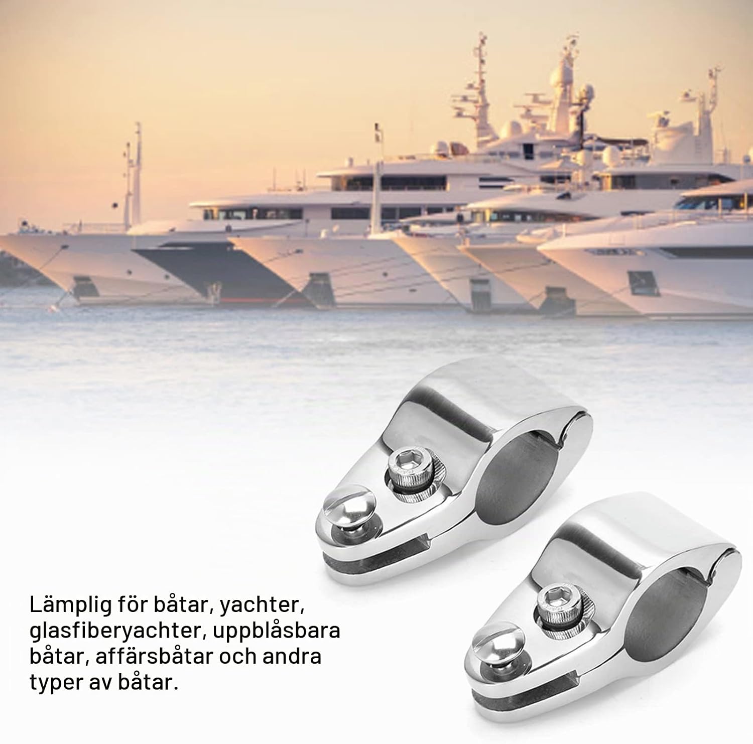 Thumbnail 6 de EBTOOLS 25 mm käftslide för bimini i 316 rostfritt stål, 2-pack