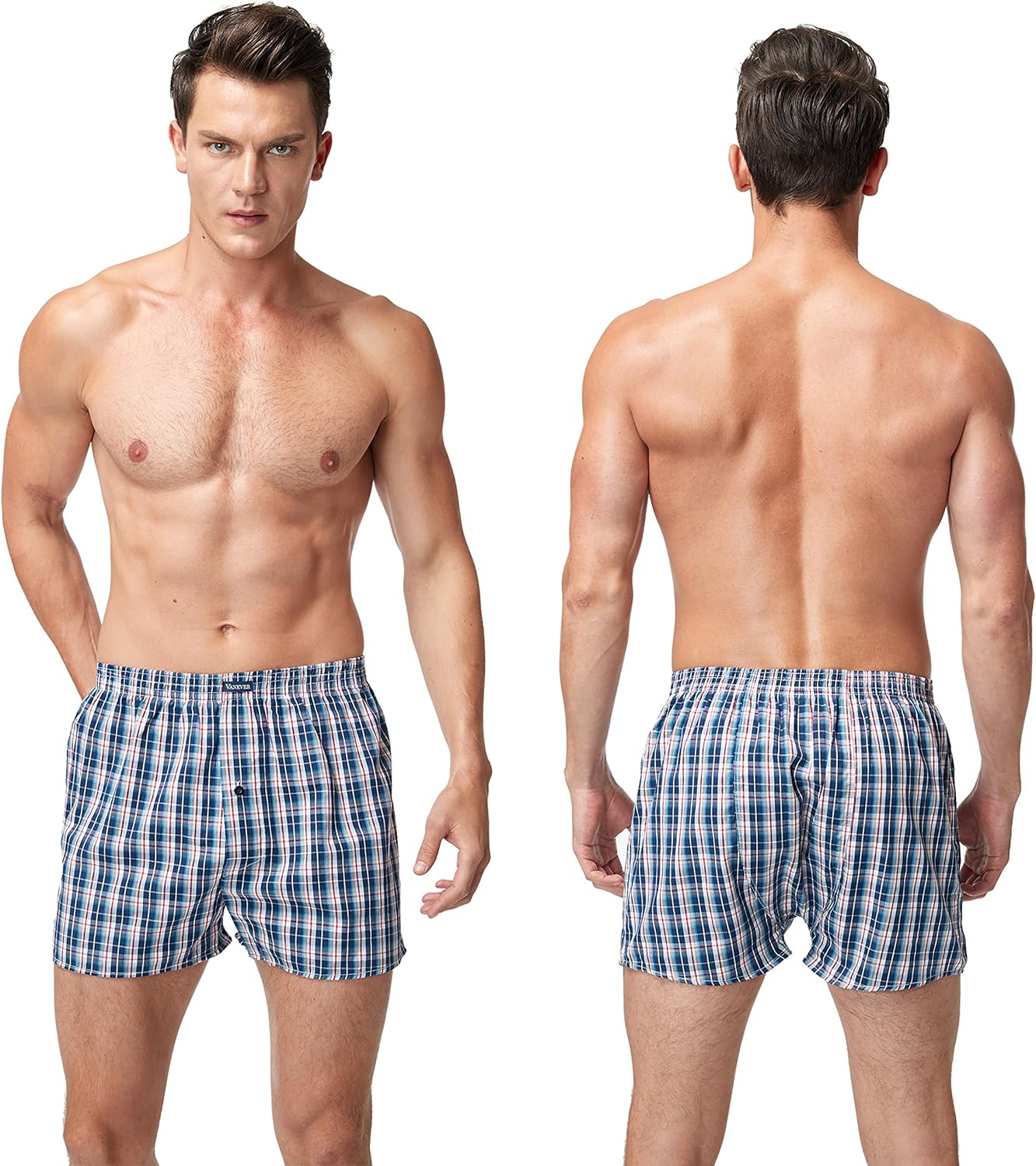 Thumbnail 1 de VANEVER Cotton Men’s Boxers: Soft, breathable woven boxer shorts with button fly