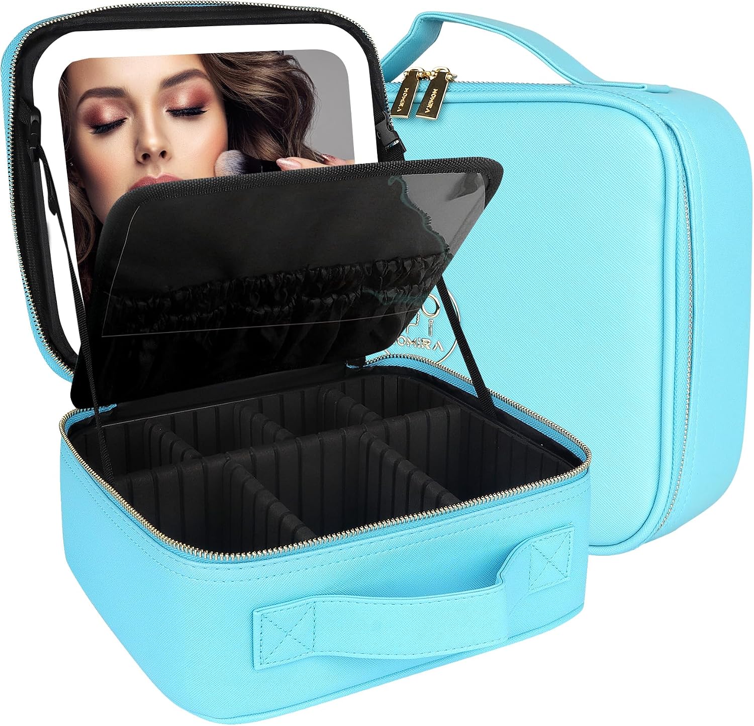 Detalle de MOMIRA Travel Makeup Bag with Lighted Mirror 2000mAh