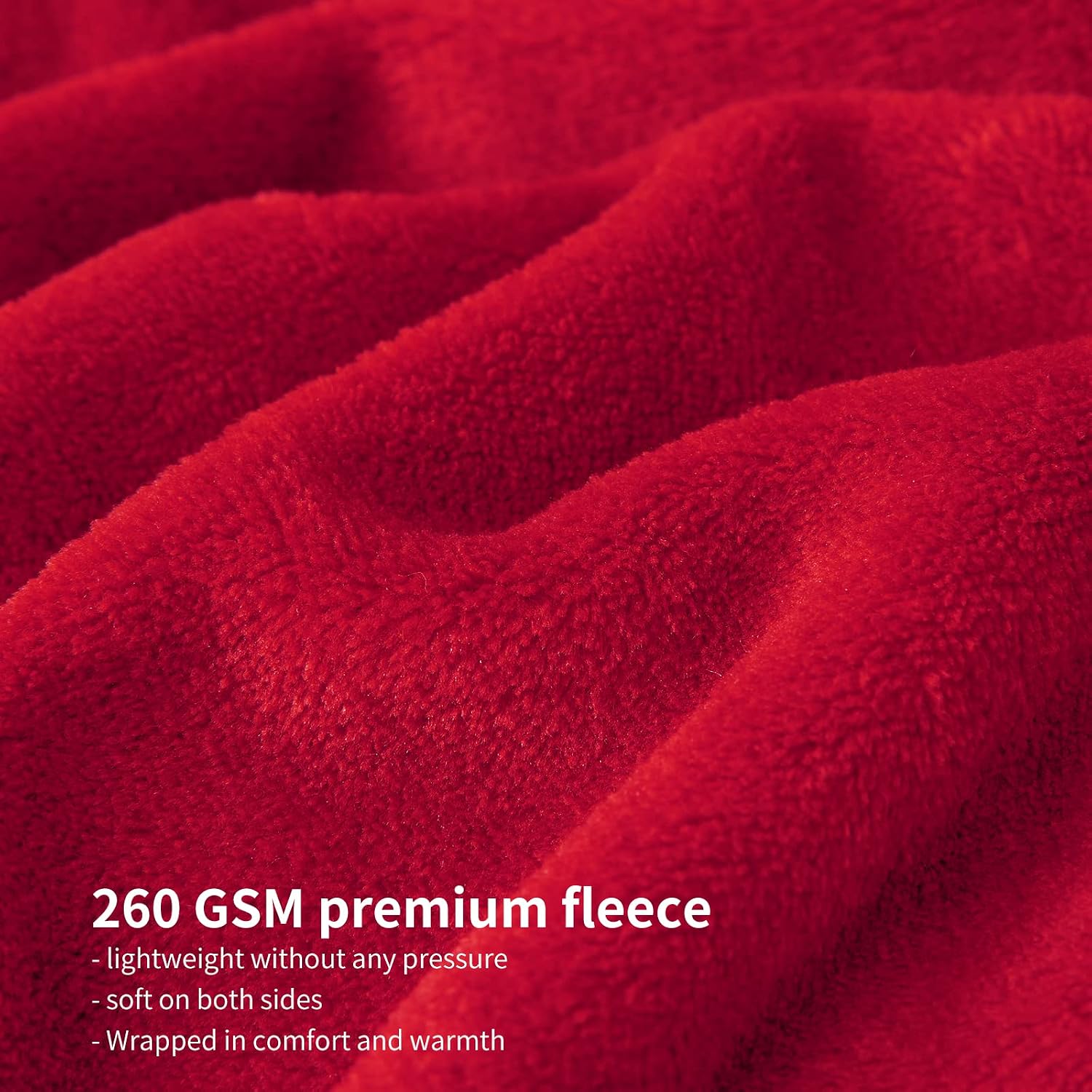 Thumbnail 3 de Aisbo Fleece Blanket Red Throw 130x150cm