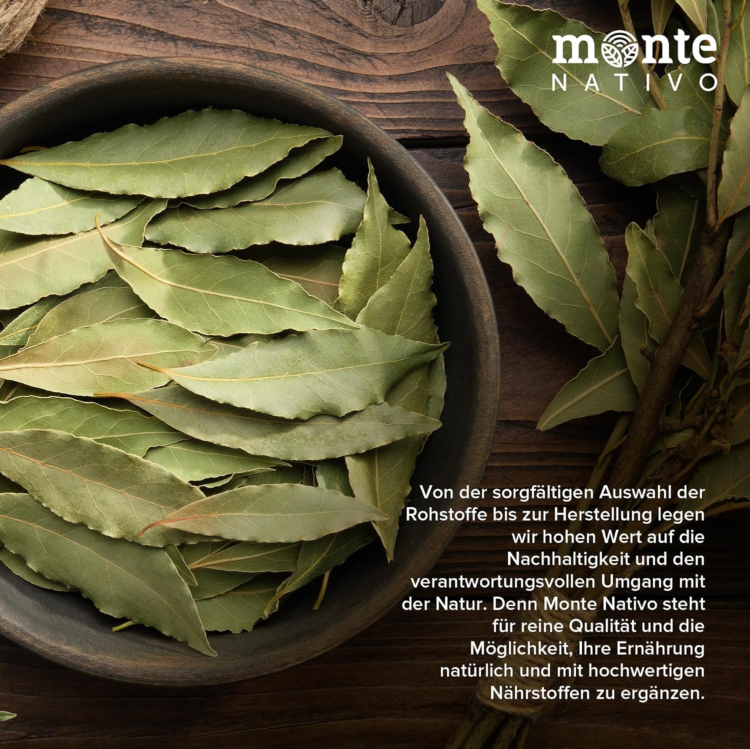 Detalle de Getrocknete Lorbeerblätter Monte Nativo (250 g) – gerebelt, aromatisch zum Kochen und Würzen