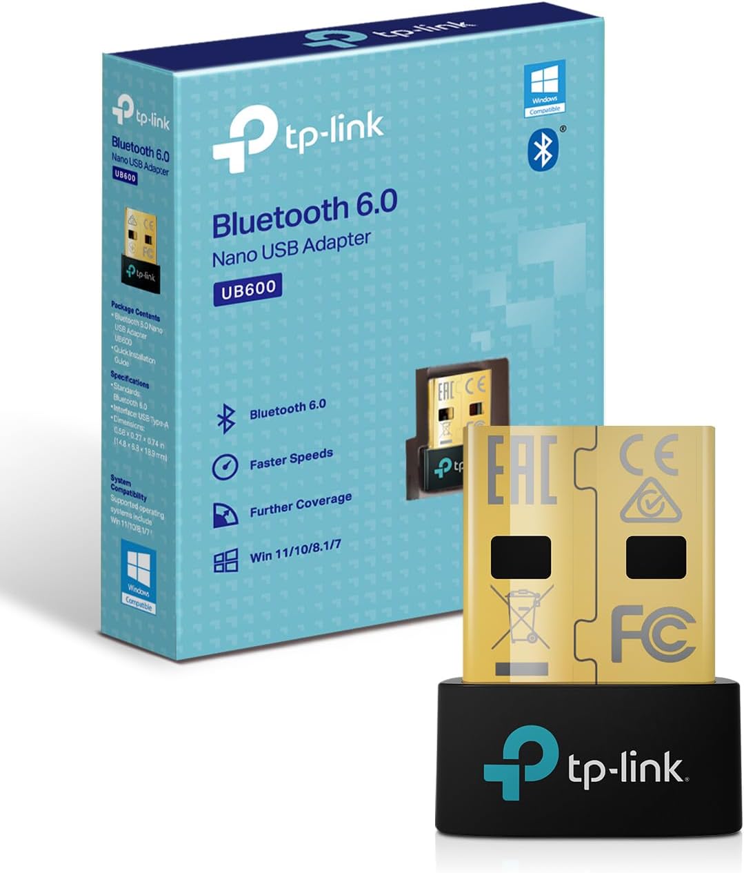 Detalle de TP-Link UB600 — Adaptador Bluetooth 6.0 para PC (USB Nano) Plug & Play