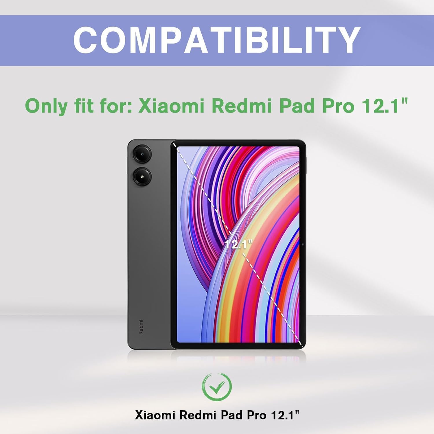 Detalle 2 de ProCase Hülle für Xiaomi Redmi Pad Pro 12,1 Zoll (2024) – Dünn, schützend, translucente Rückseite, Blau
