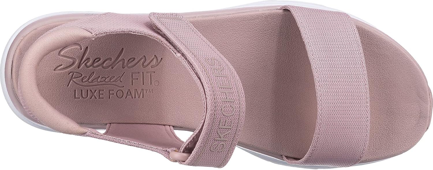 Detalle de Skechers D'LUX WALKER NEW BLOCK: sandalias deportivas para mujer, Blush Mesh (37 EU)