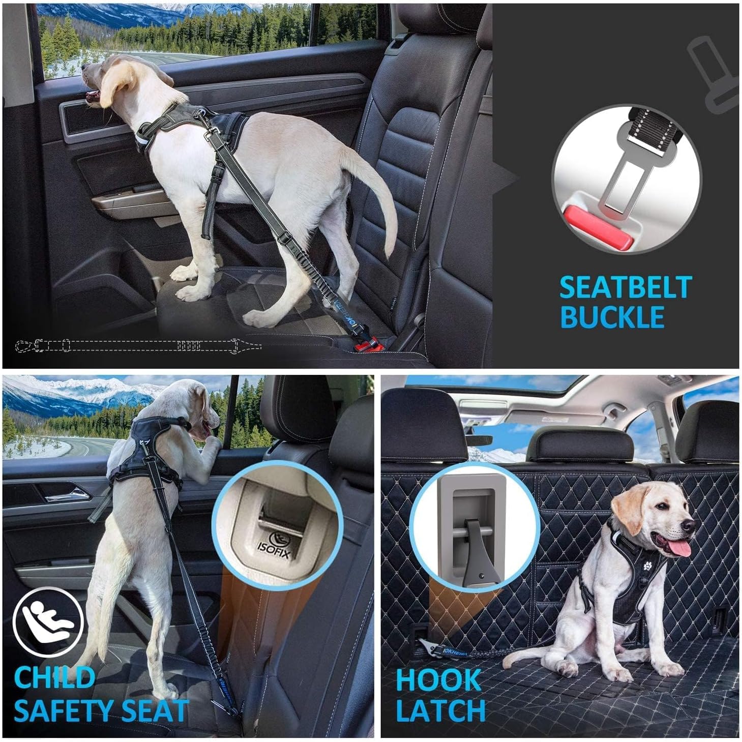 Thumbnail 5 de IOKHEIRA Hunde Sicherheitsgurt Auto 50–80 cm