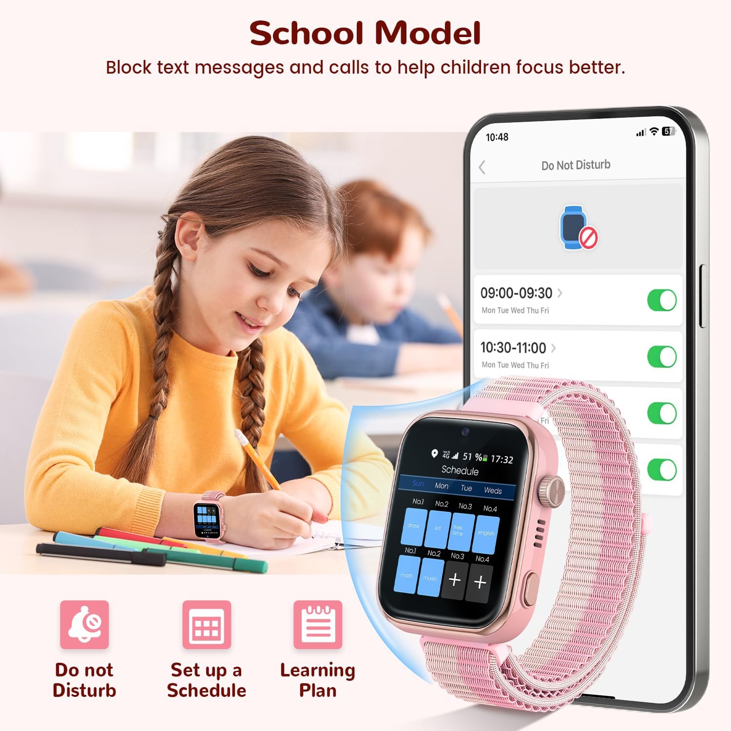Thumbnail 4 de Montre connectée 4G Enfant Appels Vidéo