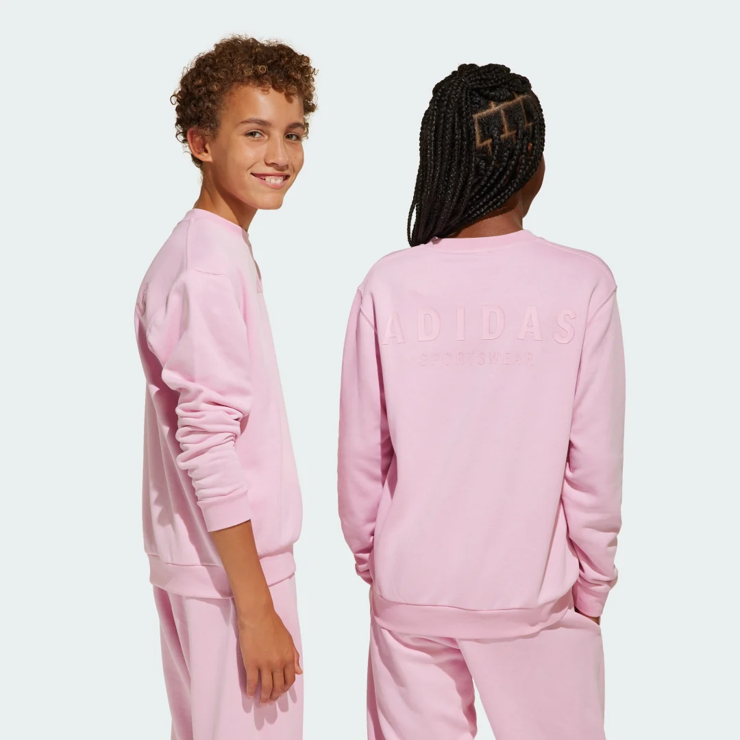 Detalle 2 de Sudadera cuello redondo All SZN Graphic (Adolescentes) de Adidas – color Rosa