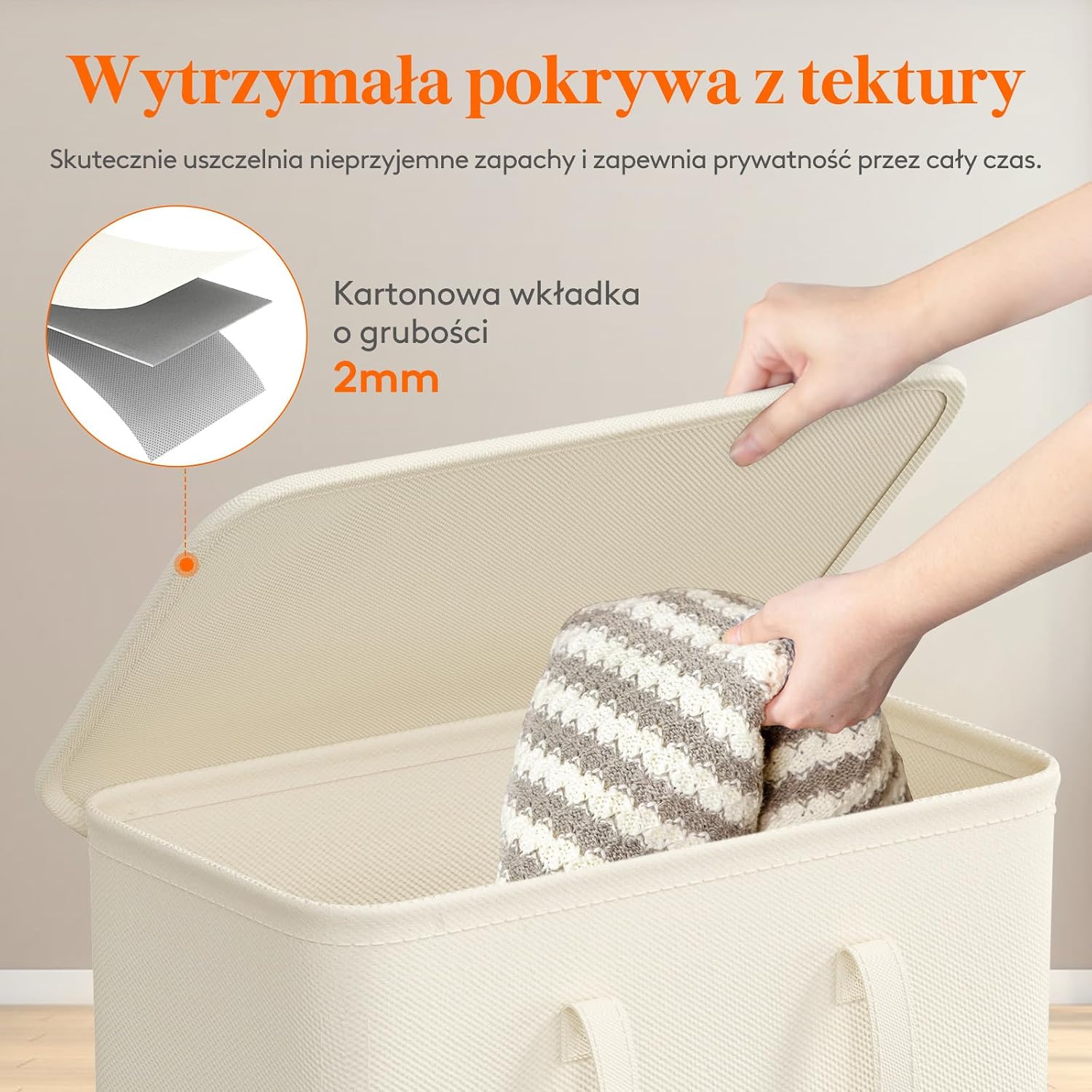 Detalle 1 de Lifewit 24017 wąski kosz na pranie 65 l, składany, z pokrywą