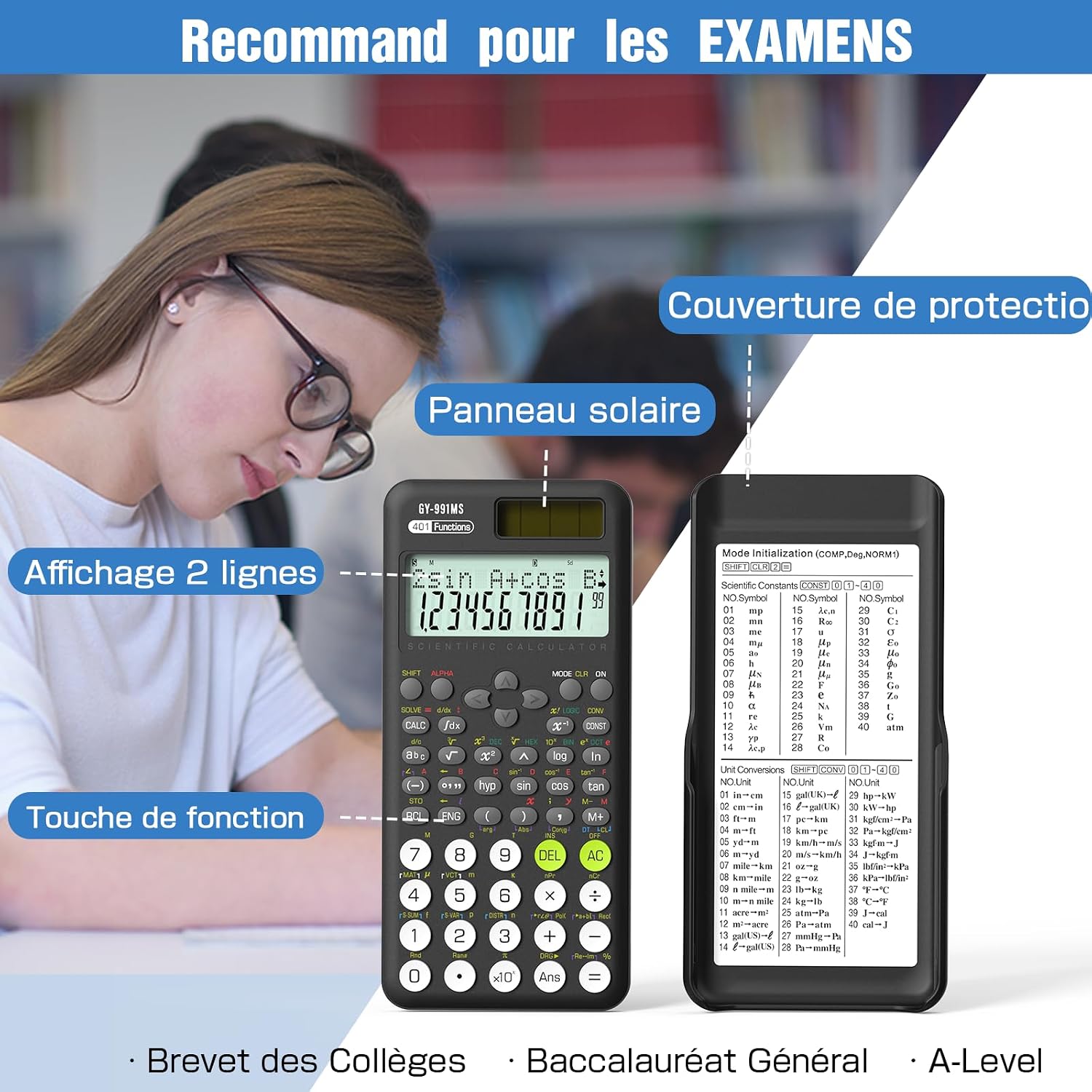 Thumbnail 1 de NEWYES 991MS-II Calculatrice Scientifique — 401 Fonctions (Noir)