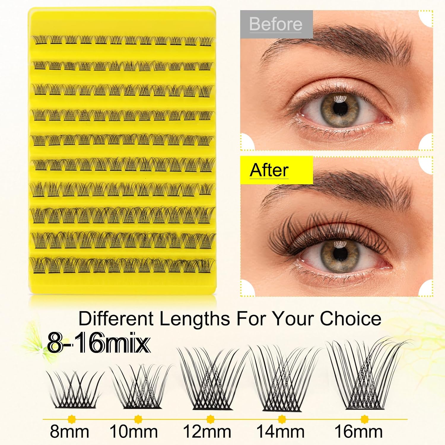 Detalle 2 de EMEDA M02 mix DIY Pestañas individuales 8-16mm kit 👁