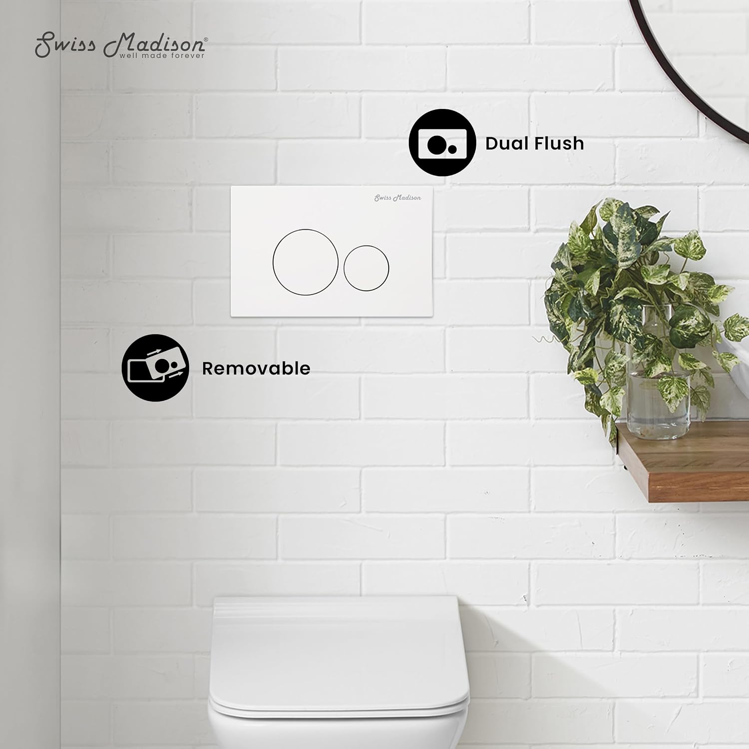 Detalle 2 de Swiss Madison Actuator Flush Plate White