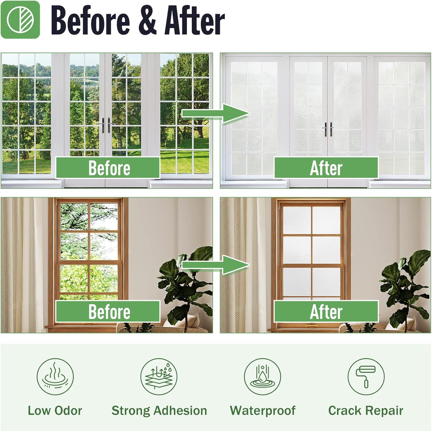 Detalle de DWIL Frosted Glass Paint (32oz) – Window Privacy Spray/Paint for Bathrooms, Kitchens & Doors