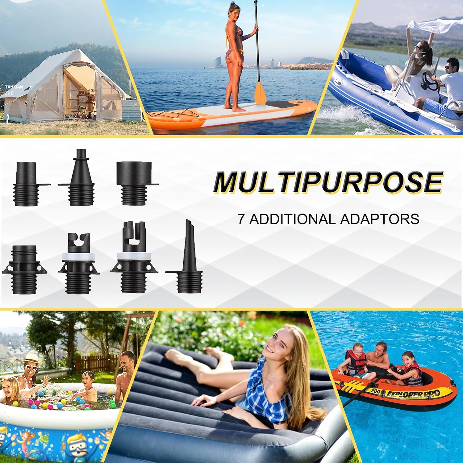 Detalle 2 de kosmegal Electric Portable Paddle Board Pump (20PSI) for SUP, Inflatables & More