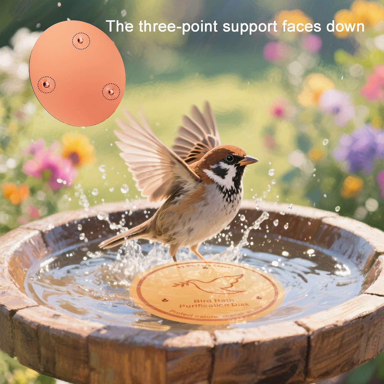 Thumbnail 2 de YUMEWARM Bird Bath Copper Disc, 0.6 mm Reinforced 99.99% Pure Copper