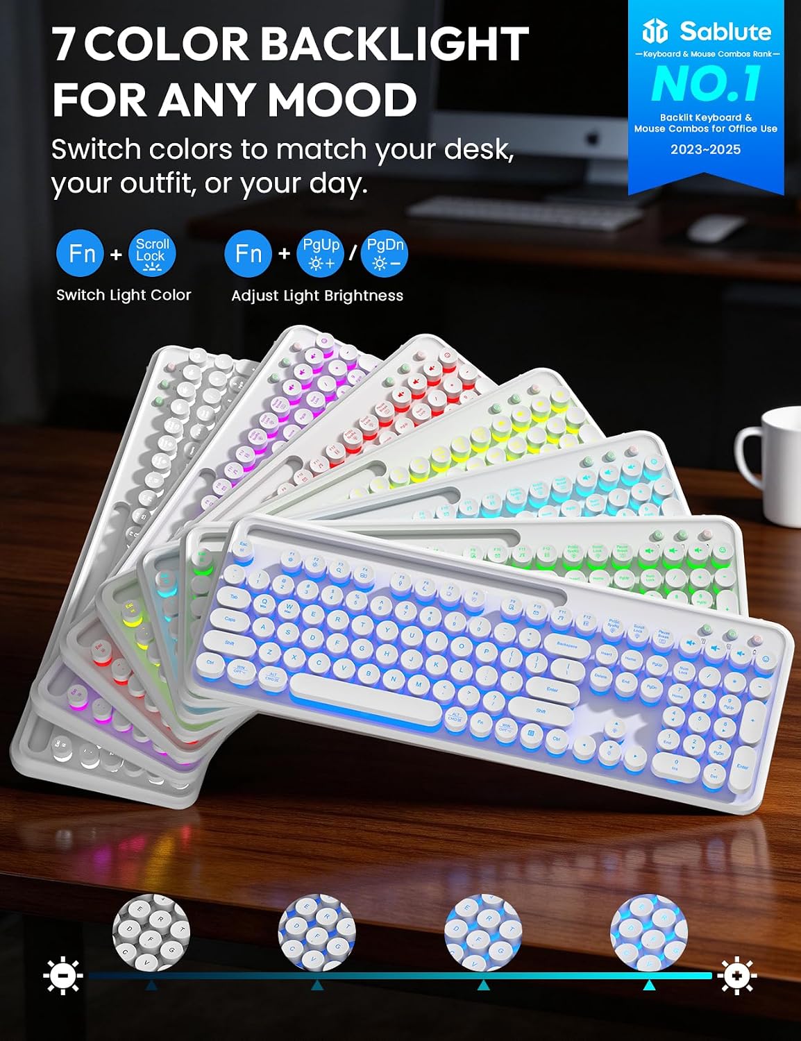 Detalle 2 de SABLUTE Wireless Keyboard and Mouse Set, 2.4GHz