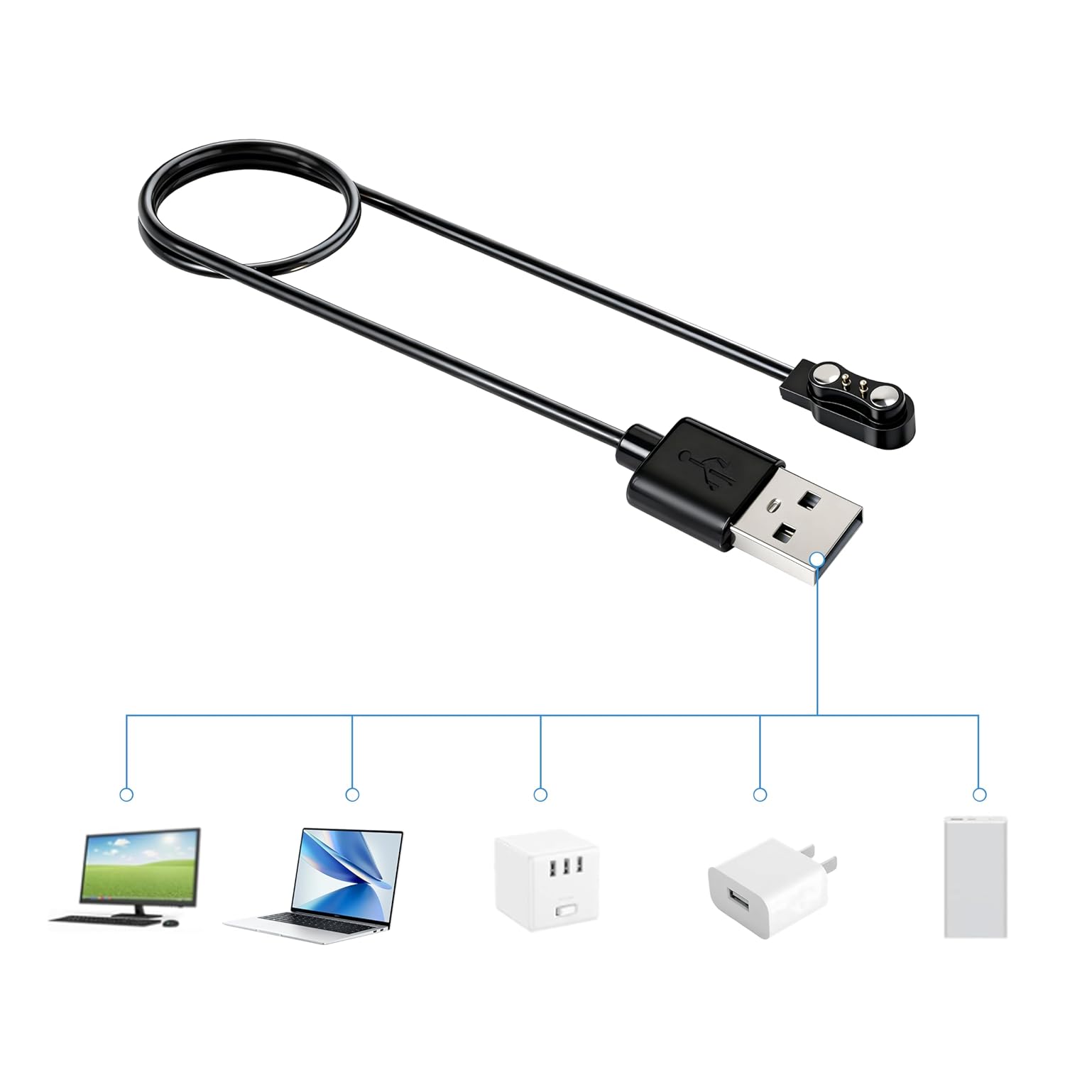 Thumbnail 2 de BingoFit Magnetic USB Charging Cable for M4 & T7 Smartwatch