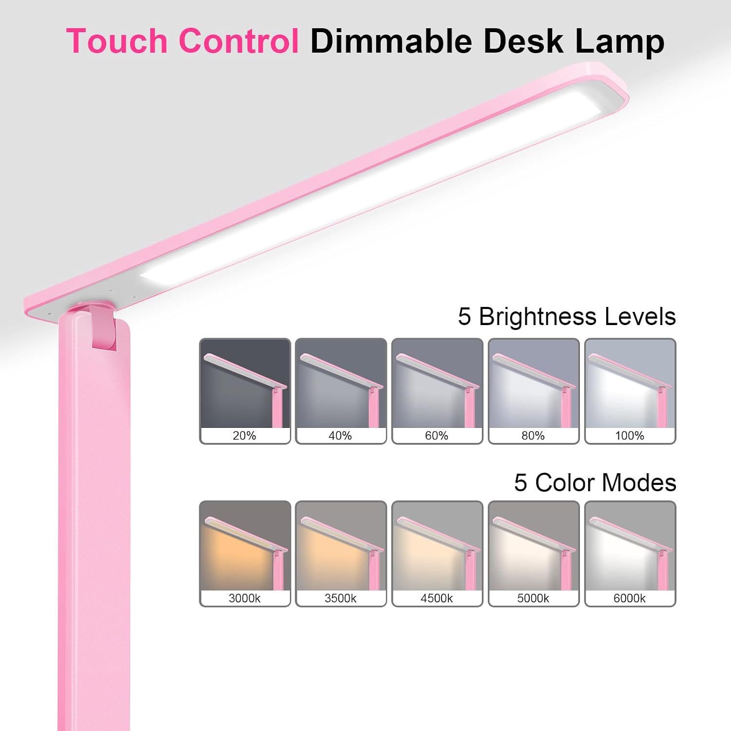 Detalle 2 de Jumoking LED Schreibtischlampe, dimmbar