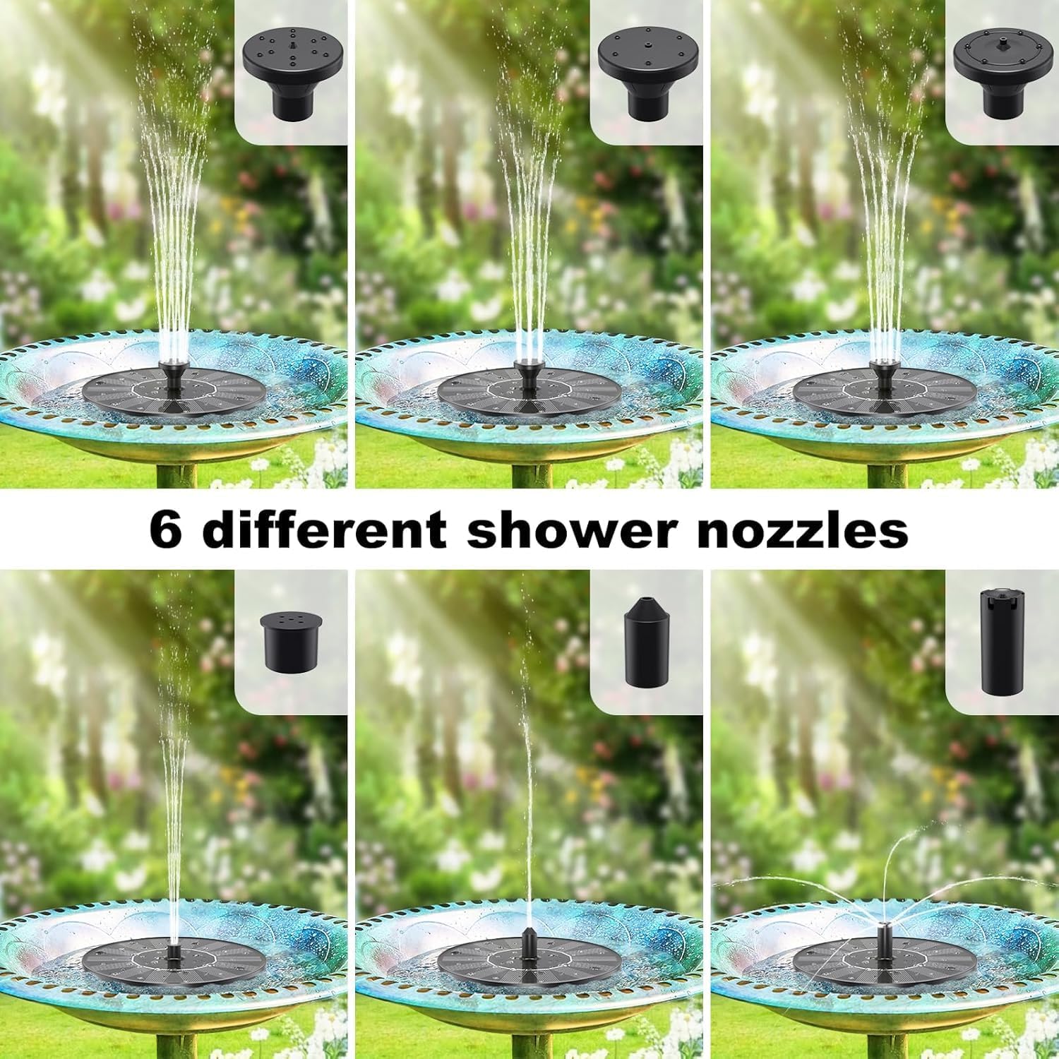 Detalle de Solar Fountain Mini: Solar Powered Water Pump for Ponds, Bird Baths and Gardens