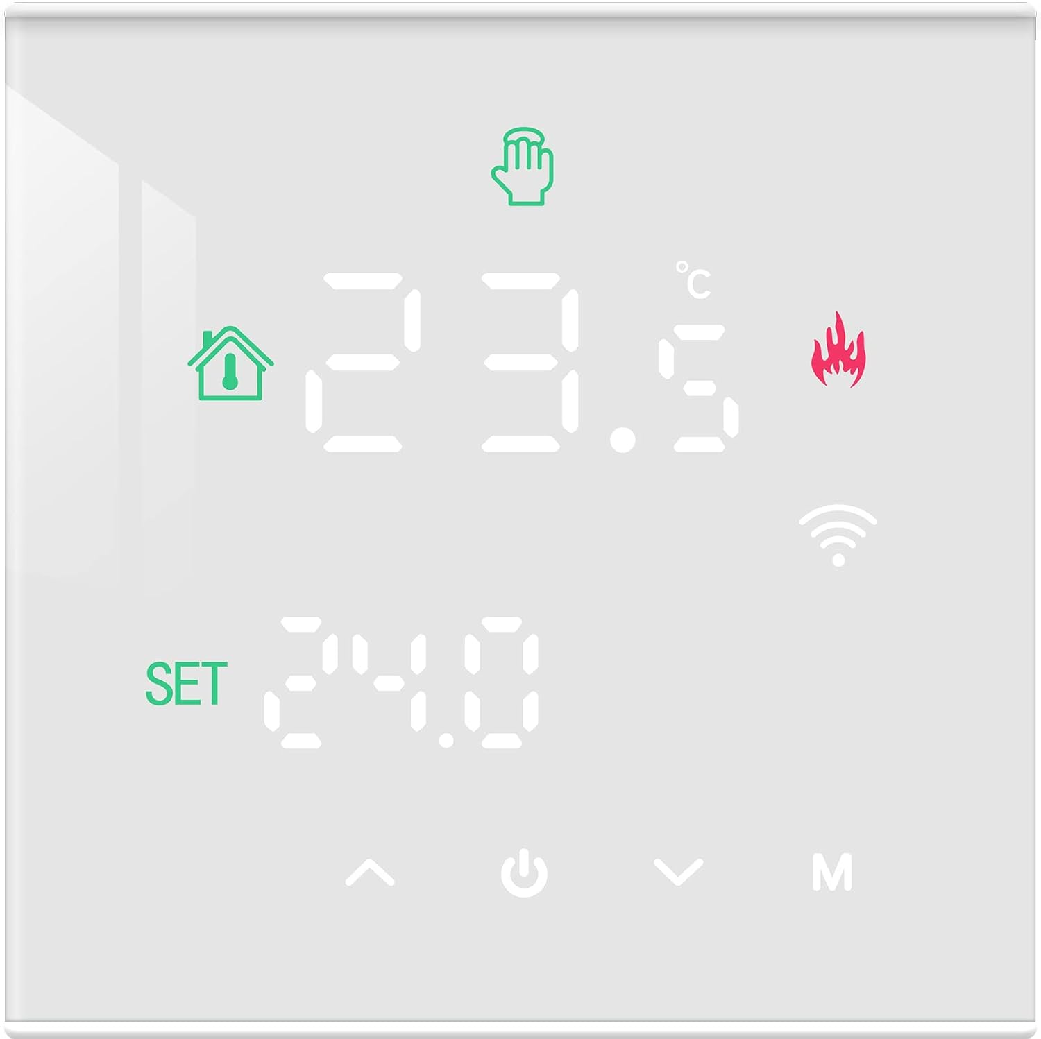 Detalle de BEOK CONTROLS TGW60W-WIFI-WPB slimme thermostaat met wifi en weekprogramma