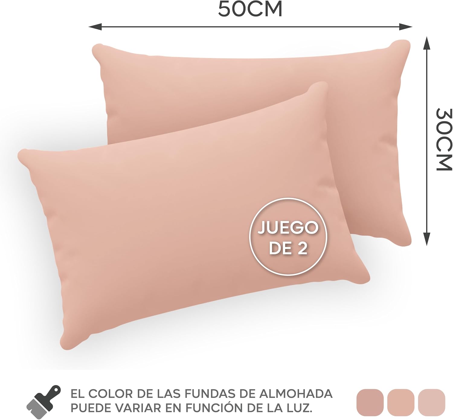 Detalle 2 de Twinzen® Fundas de Almohada 30x50 🌸 Juego de 2