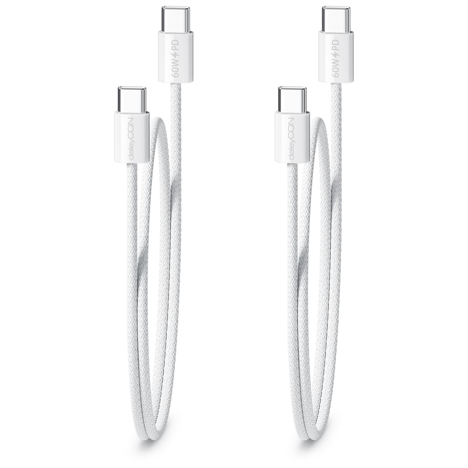Detalle de deleyCON USB-C Kabel PD 60W 0,5 m – 2er-Pack, USB-C zu USB-C