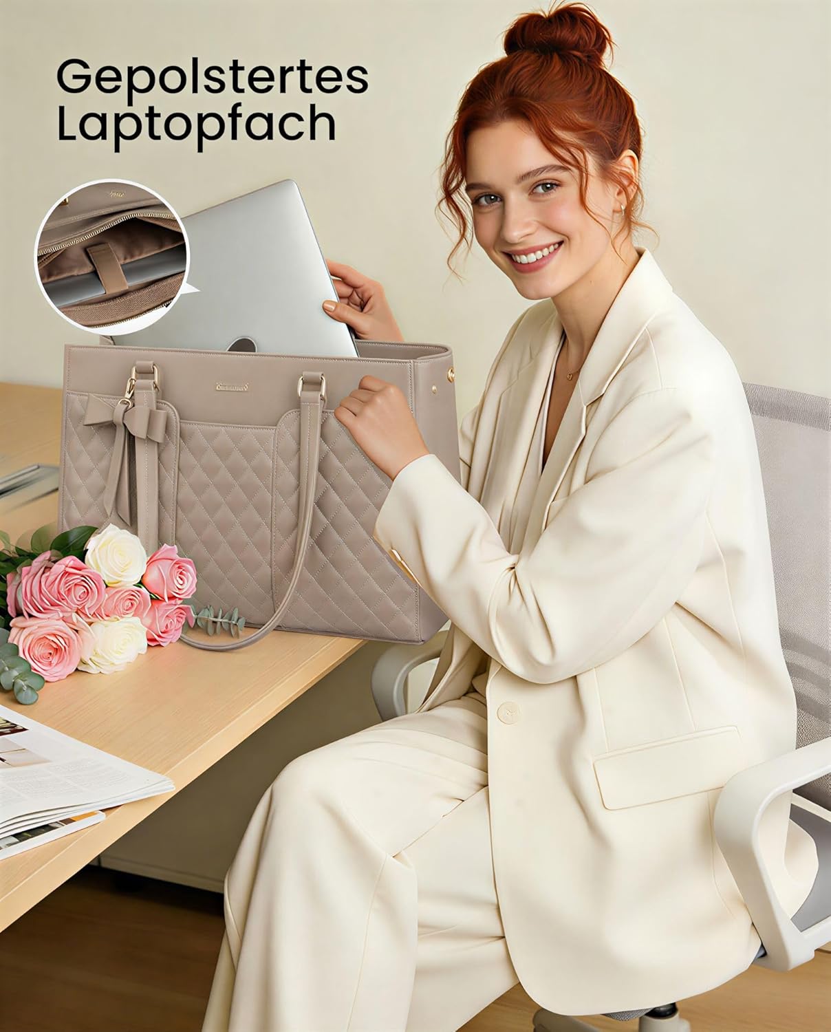 Thumbnail 2 de LOVEVOOK Damen-Handtasche groß: Laptoptasche & Shopper für Büro, Uni und Schule