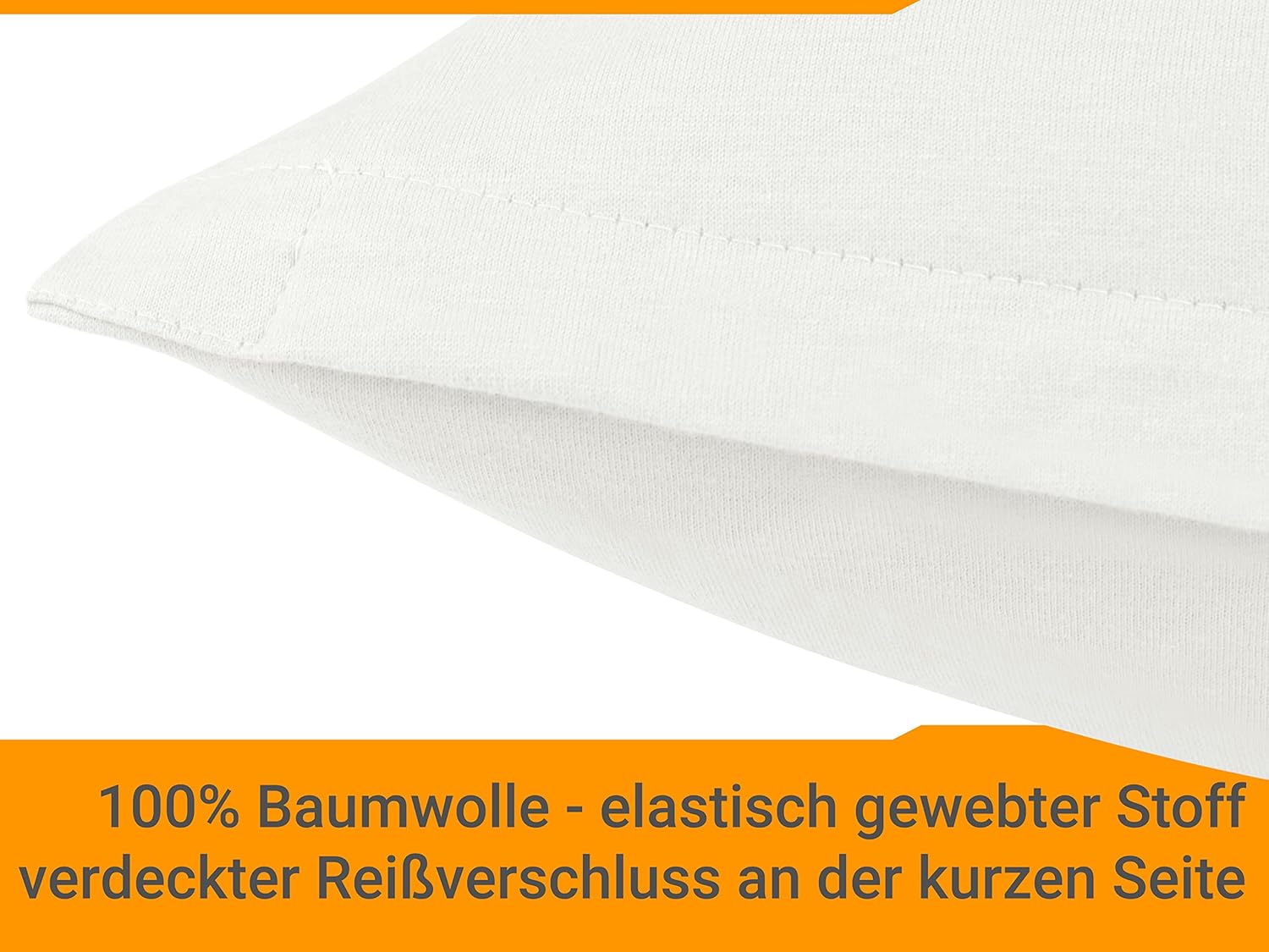 Thumbnail 3 de Housse de traversin en coton Jersey Lot de 2 40x40 – Oeko-Tex certifiée – Blanc